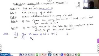 Subtraction using 10's Complement method:Lecture 6