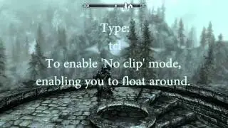 Skyrim cheats: Fly & free roaming camera.