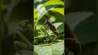 mantis defeated by long horn monster