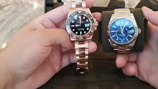 Rolex gmt rose gold root beer v Rolex Sky Dweller