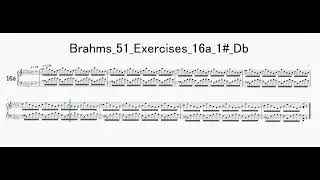 Brahms 51 Exercises 16a 1# Db T120　[ Improve in 1 minute]　1分で上達するブラームス「51の練習曲」【N16a_1#_Db_T120】