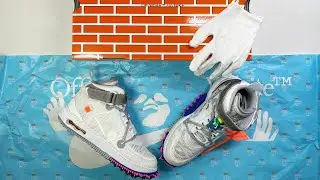 Off-White x Nike Air Force 1 Mid &laquo; Clear White &raquo; | Unboxing, details, ASMR