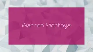 Warren Montoya - appearance
