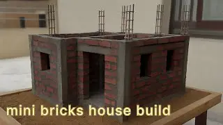 How to Build a Mini Brick Wall | Real Cement Tiny Brick Construction