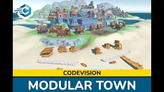 Unity Modular Stylized Fantasy Town Pack: Buildings, Roads, Beach & More | Trailer