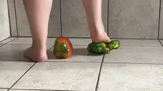 Barefoot Stomp Slow Motion | Heel View Pepper Crush