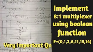 Implementation using 8:1 multiplexer - Past Questions Digital Logic Important
