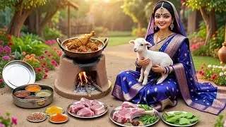 Miniature Doll Chicken Cooking ASMR |Tiny Indian Village Kitchen Story / village Doll #MiniatureDoll