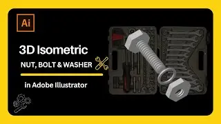 How to Illustrate an Isometric 3D Vector Bolt Step by Step in Illustrator | Quirky Graphic Academy
