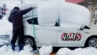 大雪で４日間ひたすら除雪　車の雪を下ろす
