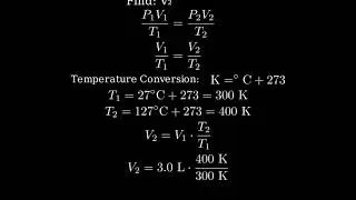 Combined Gas Law Practice Problem: Find New Volume (Constant Pressure)