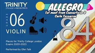 Allegro, 1st movt from Concerto in D | PIANO ACCOMPANIMENT | Trinity Violin | TCL Grade 6 | 84