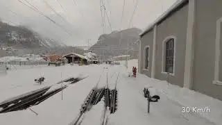 ★ 4K Cab ride  ch St  Moritz    it Tirano, fresh snow, strong winds & snowdrifts.