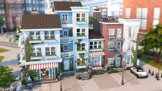 Cozy Urban Street With 8 Townhomes and Apartments For Rent | (no cc) The Sims 4 Speed Build