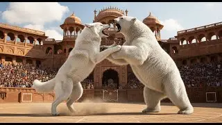 ANIMAL BATTLE | Epic White Wolf vs Polar Bear Showdown in India&rsquo;s Ancient Arena - WILDCRAFT COMBAT