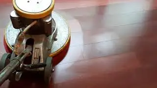 How to safely remove dirty hazy film from wood floors with buffing. Excellent Results!!