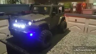 RC Jeep Rubicon with LED lights Installed SCX10/ Maxstone10