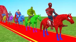 Crazy Long Slide Game with Cow Elephant Gorilla Hippopotamus Tiger 3d Animal Game Funny 3d Animals
