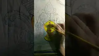 Maa Durga Face Drawing || Durga face painting on blouse|| #shorts #maadurga