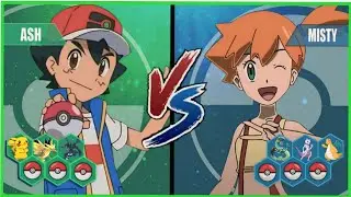 ash vs misty gym battle 🔥🤯💕 #pokemon #battle