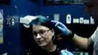 40 year old Woman gets a Tragus Piercing
