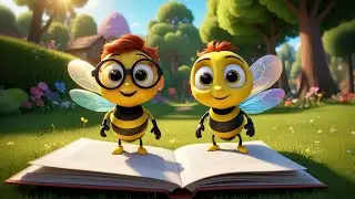 Three Buzzing Bees Read a Book | Bee Song for Kids | Fun Nursery Rhymes and Learning