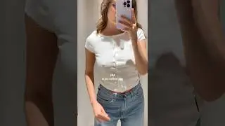 H&M White Cotton Top Try on| The Everyday Basic You Need ✨#fashion #tryonhaul