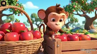 Milo the Monkey Grows Apples in His Orchard 🍎 | 3D Cartoon Farm Story for Kids