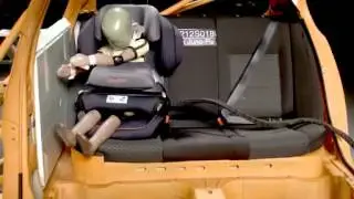 Краш тест Cybex Juno-fix, ADAC  2012,  боковой удар, манекен Q3