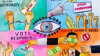 Vigilance our shared responsibility poster drawing.stop corruption drawing.Vigilance awareness week 