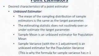 Statistics 4.2 Point Estimators