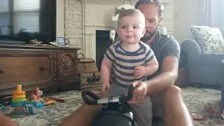 7 months old, first time on his SuperVelio Early Rider