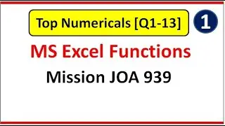 MS Excel functions Numerical  | Mission JOA  IT 939 | Ms excel JOA 965 Hpsssb joa