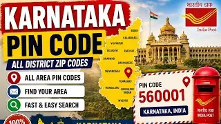 Karnataka PIN Code 📌 Postal code Karnataka | Bengaluru pincode 