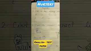 Nursery english test paper#short@AapriAaprisrivastava