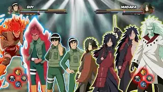 SEMUA FORM MIGHT GUY VS SEMUA FORM MADARA | Naruto Storm 4 MOD