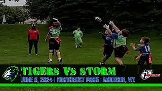 i9 Sports Flag Football:  Tigers vs Storm, 6-8-2024