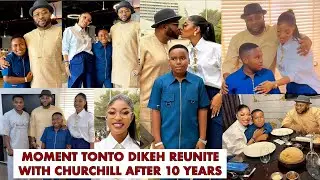 Emotional! Tonto Dikeh & Ex Husband Churchill Reunite As Her Son Meet His Father For The First Time.