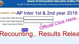 AP Inter 2019 Reverification & Revaluation Results Released
