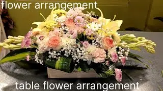 flower arrangement yellow 💛 lily pastel colour rose flower table flower arrangement#mix of colourful