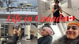 Life of an international student in CANADA 🇨🇦 | GURUDWARE | SHOULDERS AND TRICEPS WORKOUT