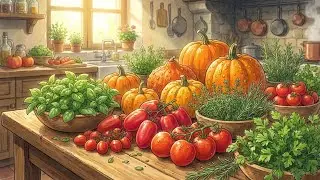Cozy Ghibli Piano & Food | Bright Winter Night Feast | Visuals