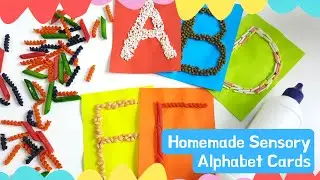 Homemade Sensory Alphabet Cards (Using only stuff at home!)
