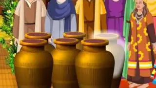 Jesus Turns Water into Wine In The Wedding At Cana ( Bible Cartoon stories for kids in English )
