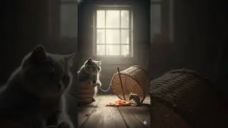 The kitten sets a trap to catch the mouse. 🐱🐭  #cat #cute #funny #funnyanimals #kitten