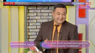 SALOM TOSHKENTDA DEB NOMLANGAN KO'RSATUVDA KICHIK INTERVYU