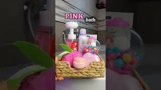 The cutest PINK BATH!🩷 What color is next? #bathtime #relax #pink #haul