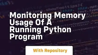 monitoring memory usage of a running python program