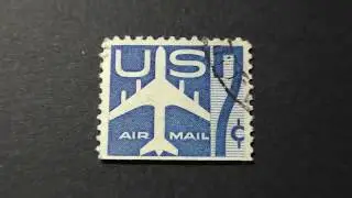 Postage stamp. USA. U.S. Postage. AIR MAIL. blue. Price 7 cents