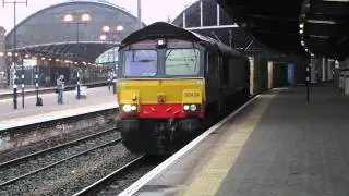 DRS 66424 Container Train passing Newcastle